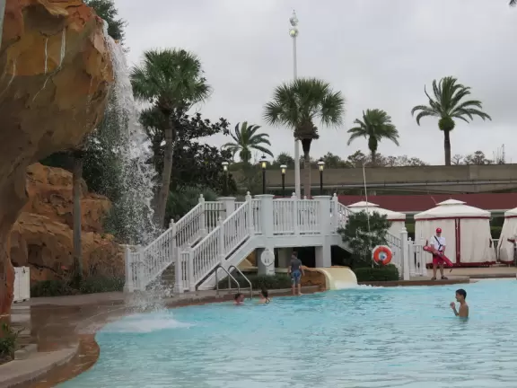 Walk around the grounds of two of Disney's deluxe resorts.