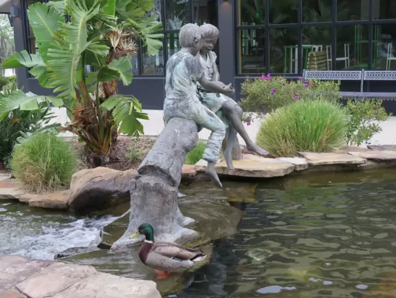Cute sculpture and duck.