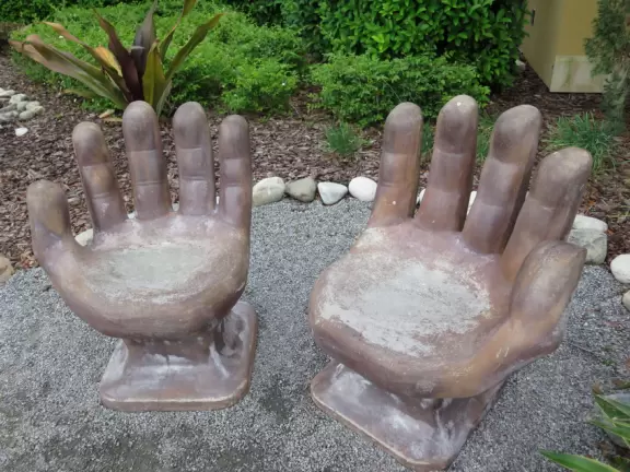 Hands sculpture.