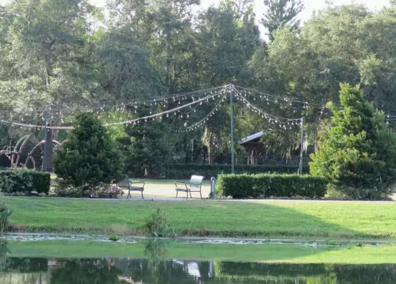 Lakeside Park, as seen from Front Street. I love the strung lights that make a sense of place.