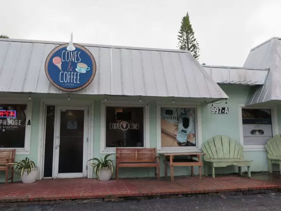 The exterior of Cones and Coffee.