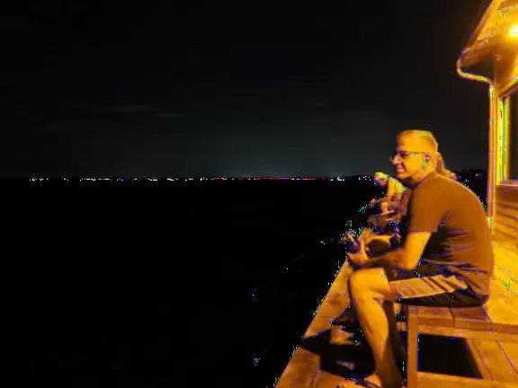 Beautiful, modern pier with lighting and live music at night, and views of the Skyway Bridge.