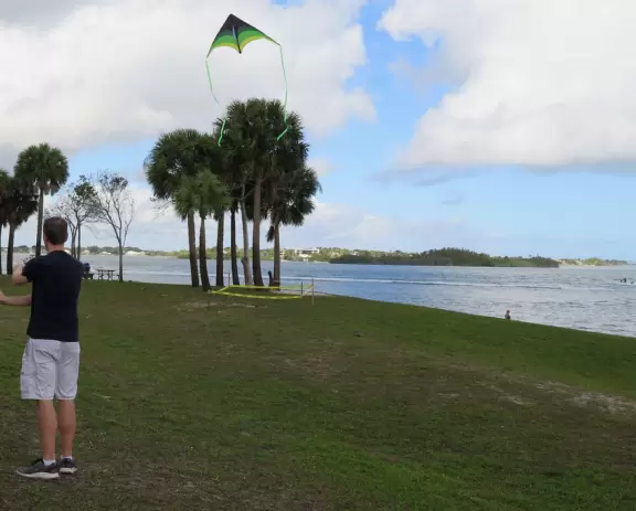 Flying a kite at the park!