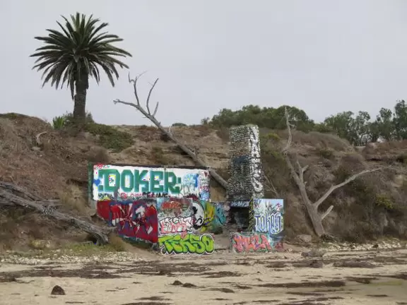 Graffiti on the old pool house. 