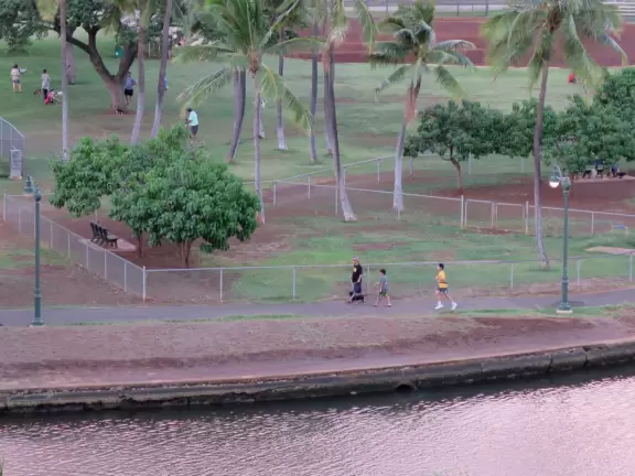Beautiful mountains views. You can walk for miles along the Ala Wai canal!