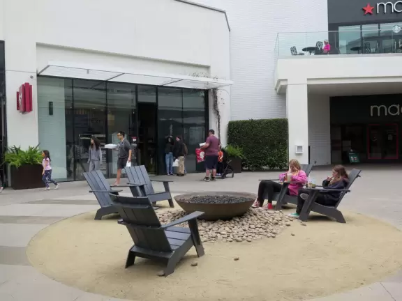 Firepit outside Macy's. 