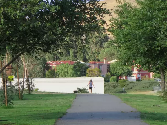 Best playground you'll ever visit! Huge slides, hillside slides, steep grass slope for cardboard sledding, cable zipline, and pretty trees to picnic under.
