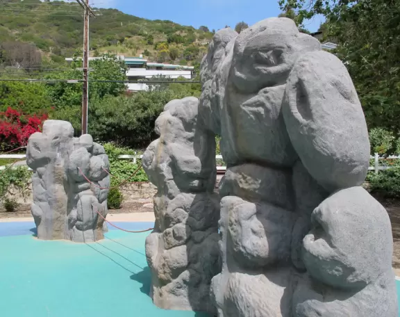 Rock climbing and rope.