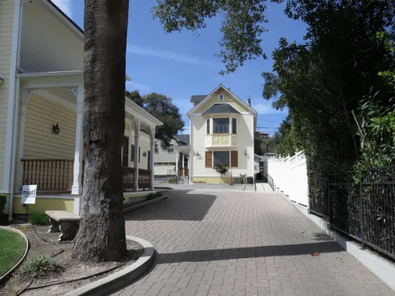 Long driveway to a house.