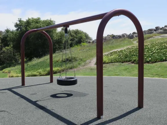 A lovely park in Pismo Heights with playground, sloped lawn with picnic areas, and best of all- rocky lookout with spectacular views of the coastline.