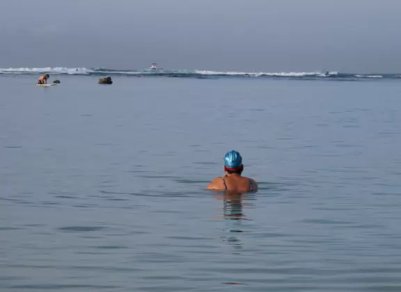 Ala Moana Beach is very popular with early morning lap swimmers.