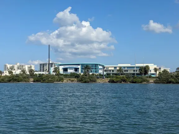 Clearwater Marine Aquarium, as seen from the intracoastal. 
