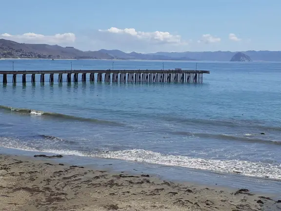 Short walk along Lucerne Street, past two gorgeous views: of Half Seal Cove, and Cayucos Beach.