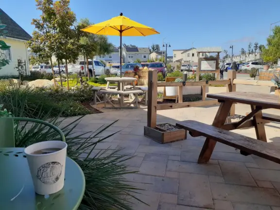 Coffee shop, food court, ice cream and pastry shops, brewery, gift shop and market, outdoor public spaces with fire pit and tables and selfie spots galore, farm with donkeys, goats, and alpaca! Also called San Luis Ranch.