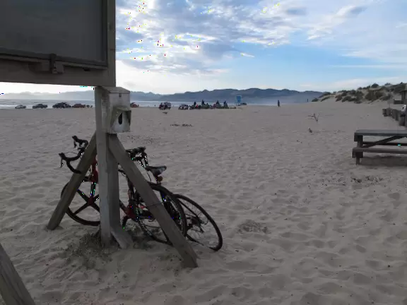 Bikes in the sand.