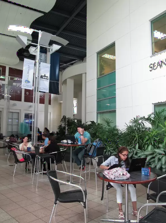 Inside the Sean Stein Pavilion, the college of business.