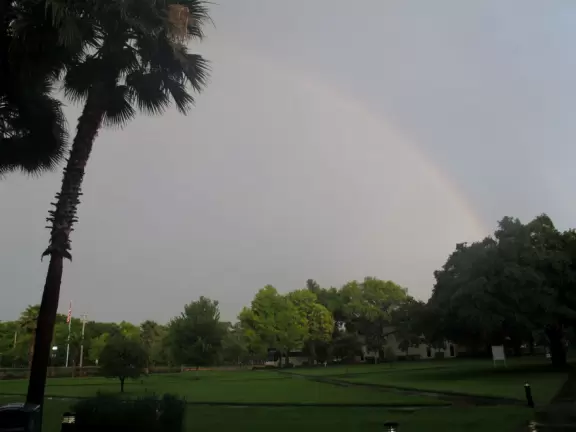 Rainbow on campus.