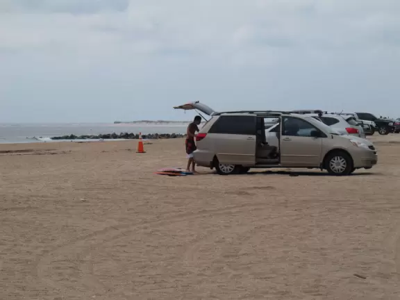 You can park your 4X4 car on the sand for easy access to your gear.