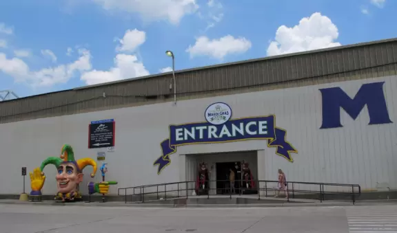The warehouse entrance.
